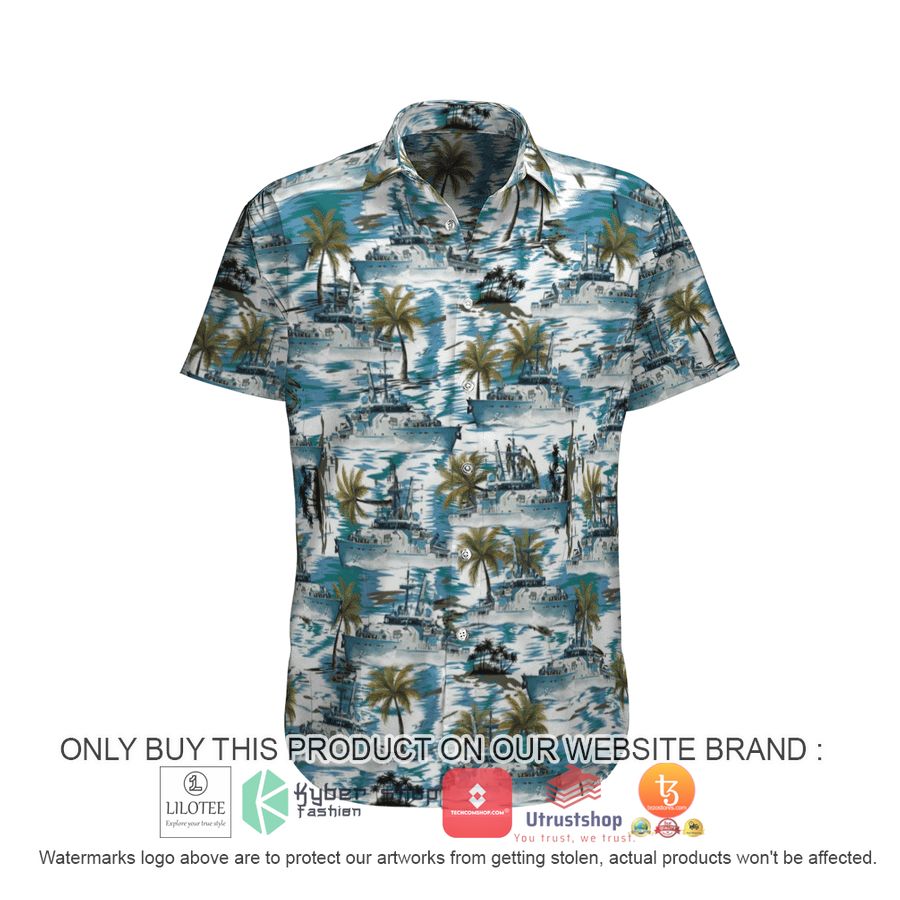 hmas launceston acpb 94 royal australian navy hawaiian shirt beach shorts 2 67650