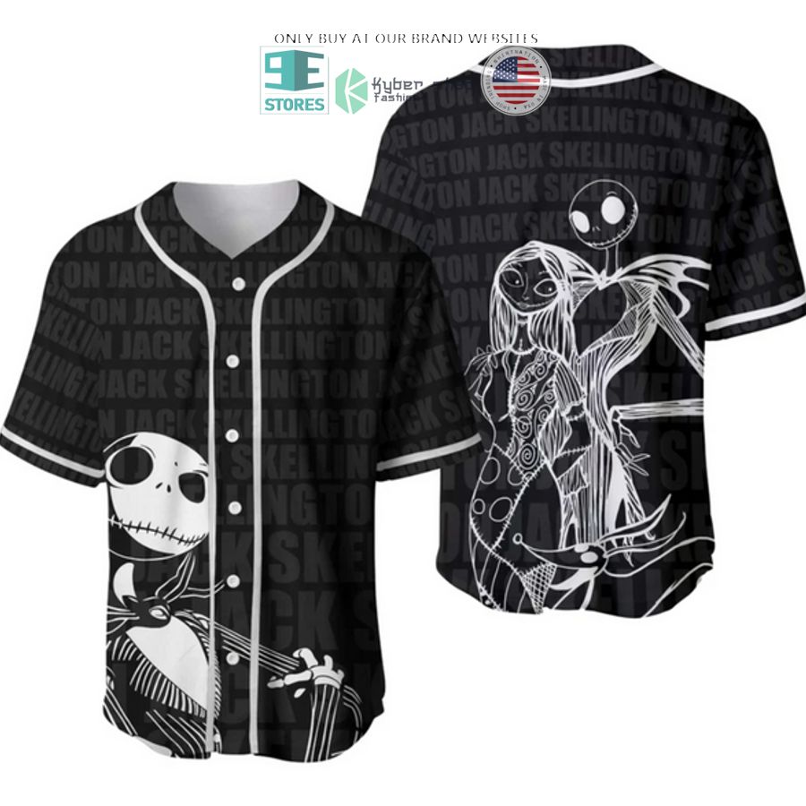 jack skellington sally black baseball jersey 1 9351