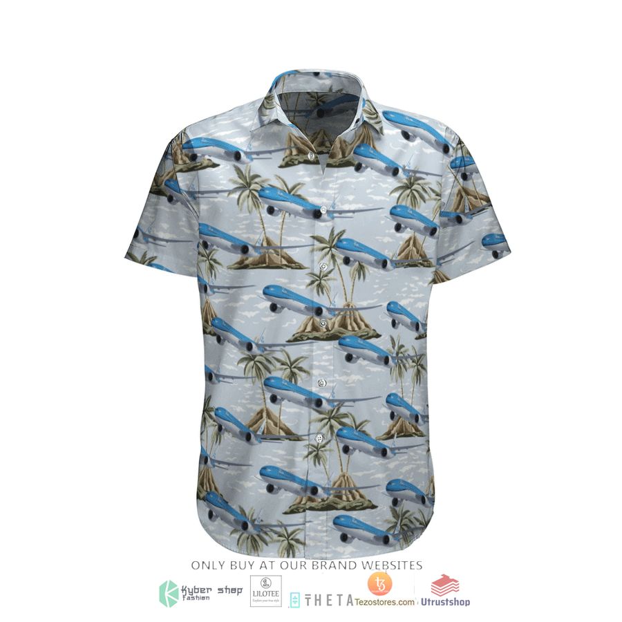 klm royal dutch airlines boeing 777 300er short sleeve hawaiian shirt 1 98718