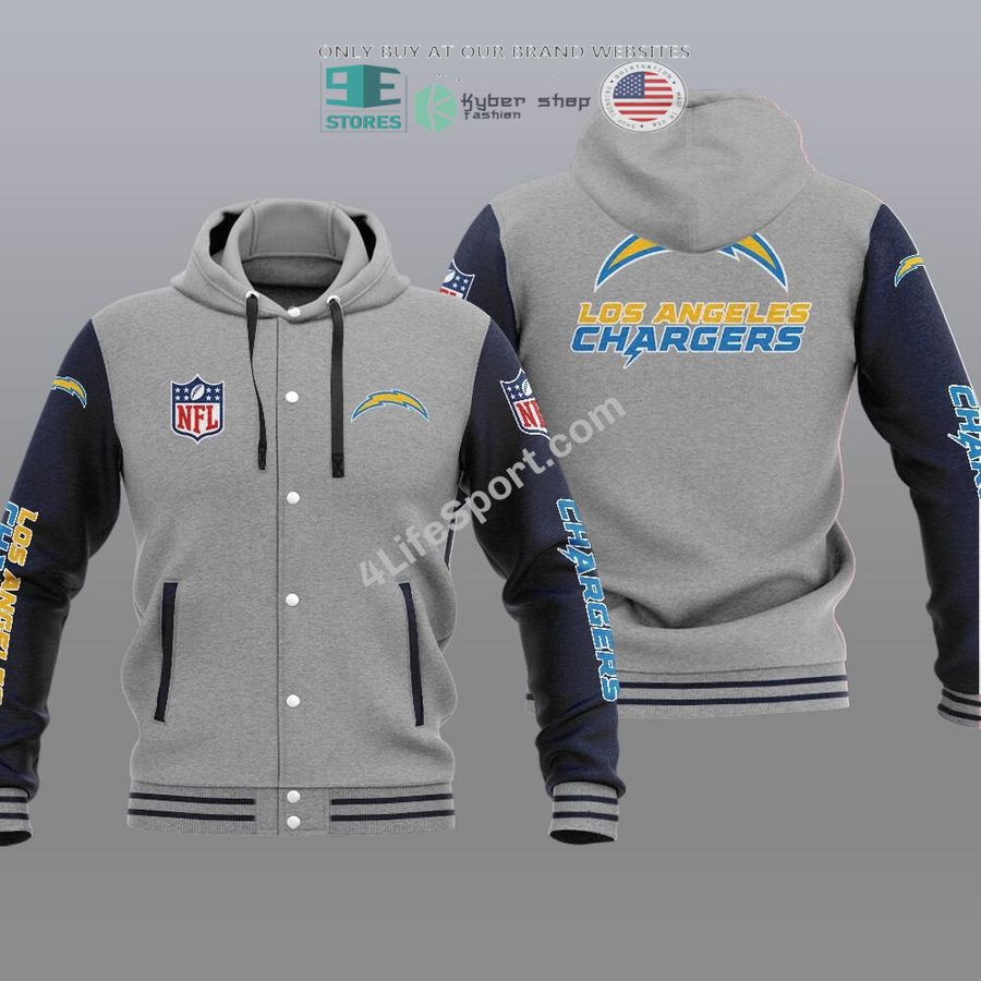 NEW Los Angeles Chargers Hoodie Varsity Jacket 3 los angeles chargers baseball hoodie jacket 3 81068