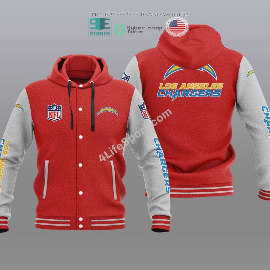 NEW Los Angeles Chargers Hoodie Varsity Jacket 6 los angeles chargers baseball hoodie jacket 6 58073