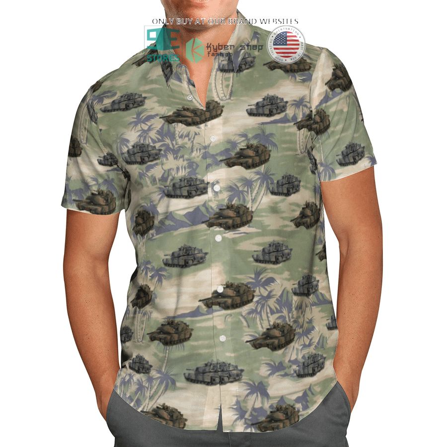 NEW M1A1 Abram's Australian Army green Hawaii Shirt, Shorts 3 m1a1 abrams australian army green hawaiian shirt shorts 3 45478