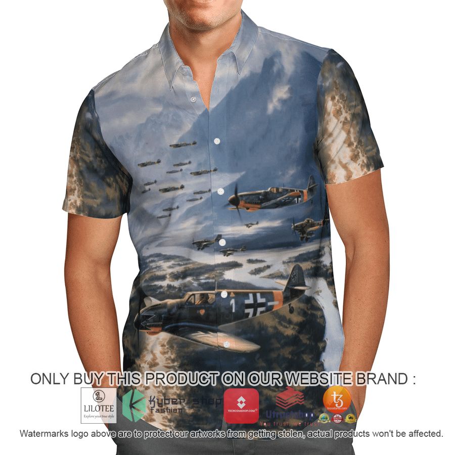 messerschmitt bf 109 german world war hawaiian shirt 1 61704