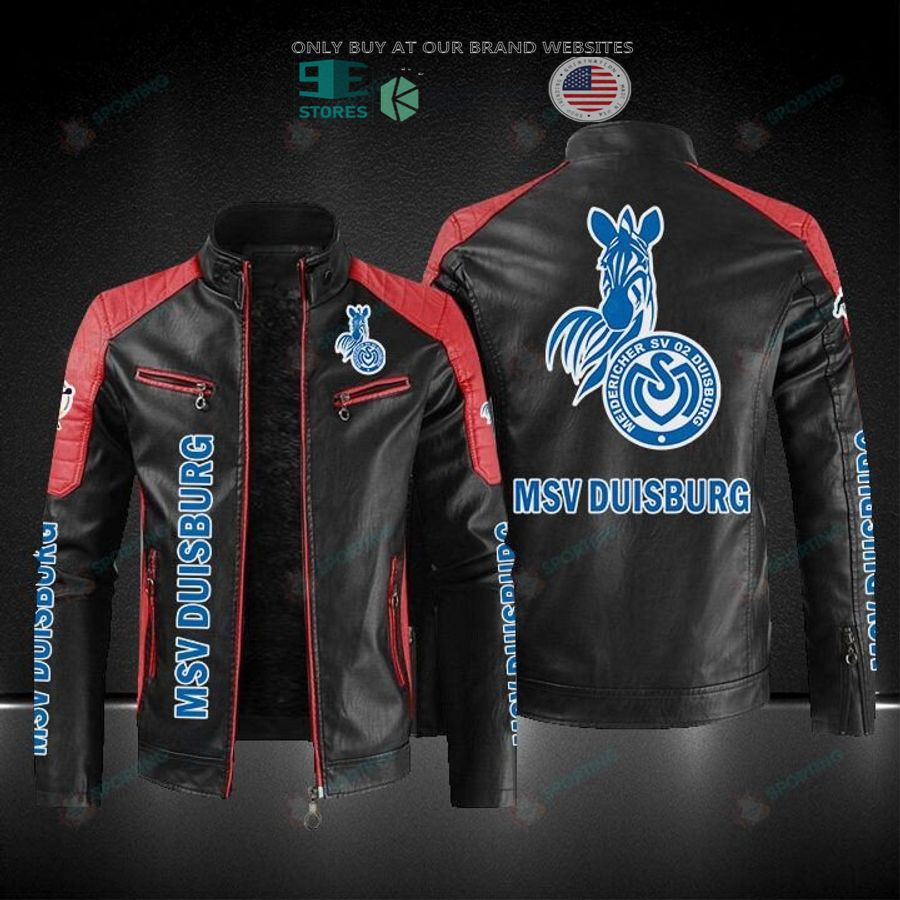 NEW MSV Duisburg Men Block Leather Jacket 3 msv duisburg block leather jacket 3 86766