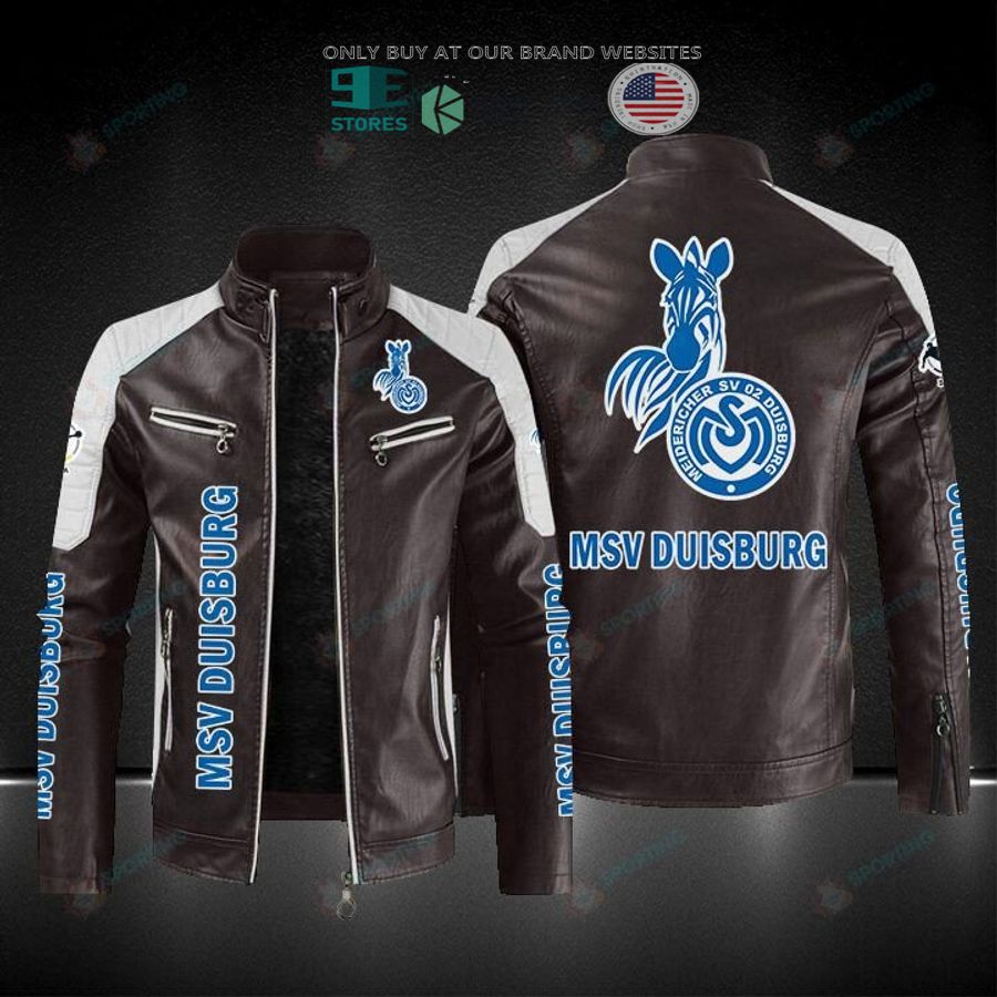 NEW MSV Duisburg Men Block Leather Jacket 4 msv duisburg block leather jacket 4 88565