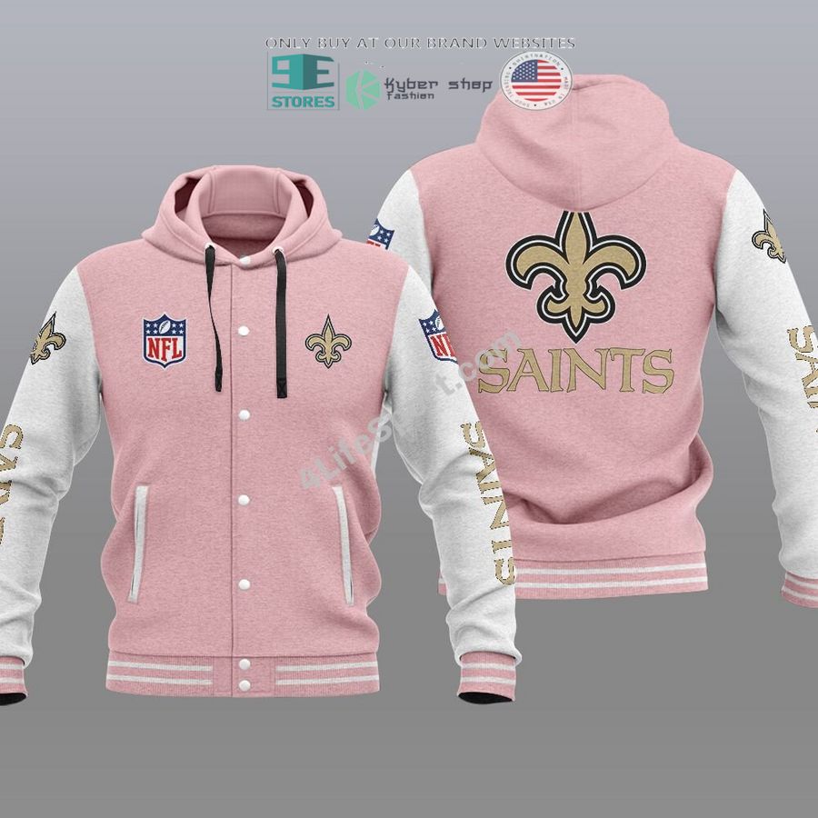 NEW New Orleans Saints Hoodie Varsity Jacket 4 new orleans saints baseball hoodie jacket 4 85540