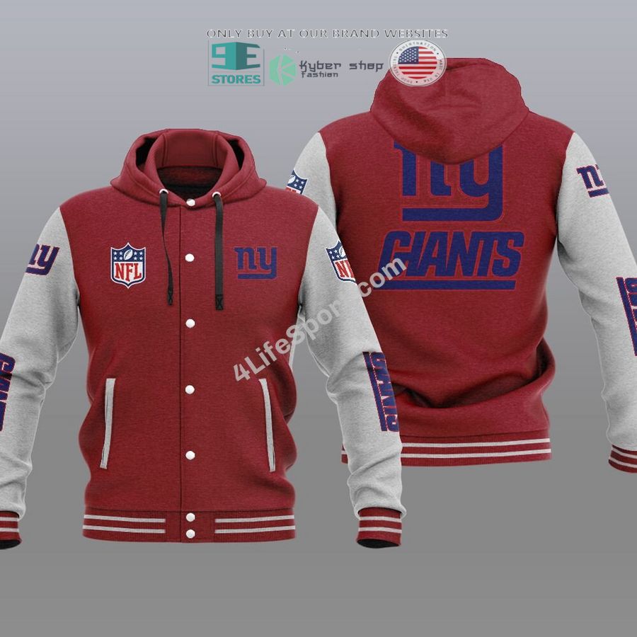 NEW New York Giants Hoodie Varsity Jacket 5 new york giants baseball hoodie jacket 5 68932