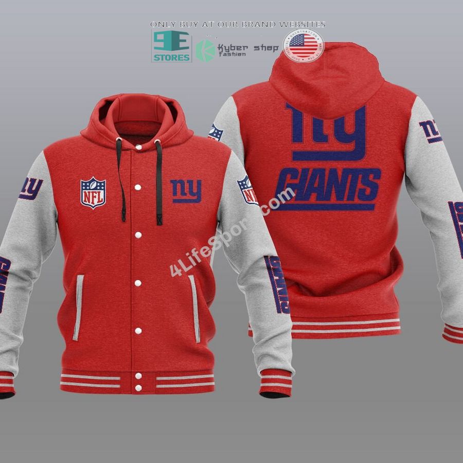 NEW New York Giants Hoodie Varsity Jacket 6 new york giants baseball hoodie jacket 6 41987
