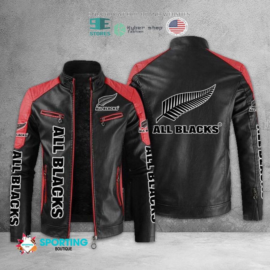 NEW New Zealand national rugby union team All Blacks Men Block Leather Jacket 3 new zealand national rugby union team all blacks block leather jacket 3 40067
