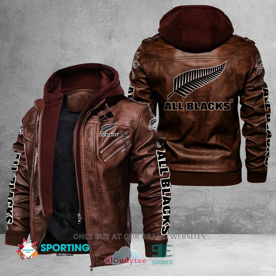 NEW New Zealand national rugby union team All Blacks Leather Jacket 3 new zealand national rugby union team all blacks leather jacket 2 14073