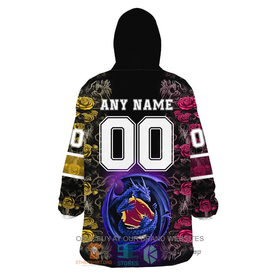 HOT NRL Brisbane Broncos Rose Dragon Personalized Sherpa Hoodie Blanket 5 nrl brisbane broncos rose dragon personalized fleece hoodie blanket 5 31089