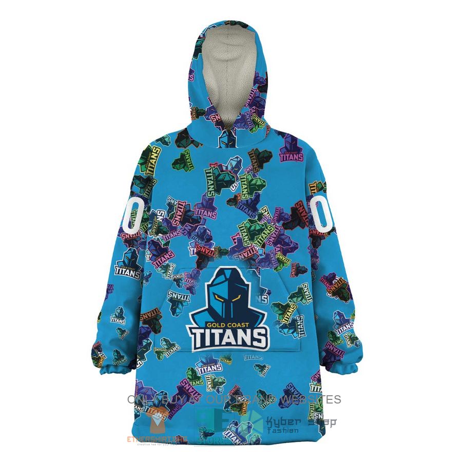 HOT NRL Gold Coast Titans Personalized Sherpa Hoodie Blanket 4 nrl gold coast titans personalized fleece hoodie blanket 4 10236