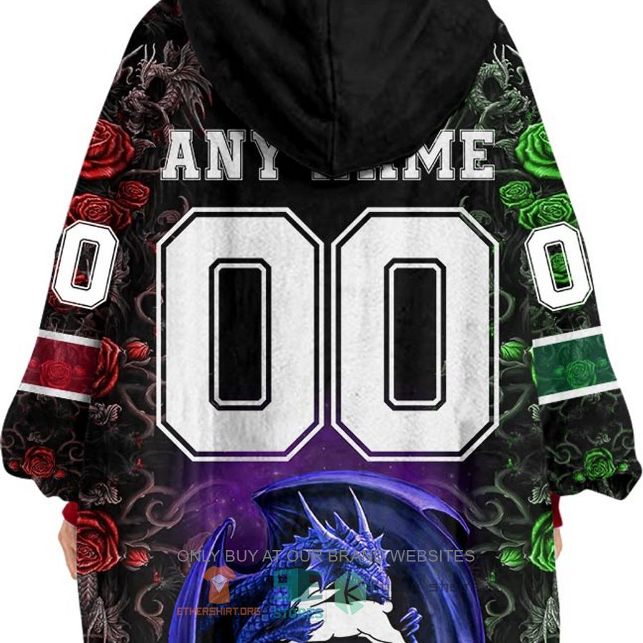 HOT NRL South Sydney Rabbitohs Rose Dragon Personalized Sherpa Hoodie Blanket 3 nrl south sydney rabbitohs rose dragon personalized fleece hoodie blanket 3 19243
