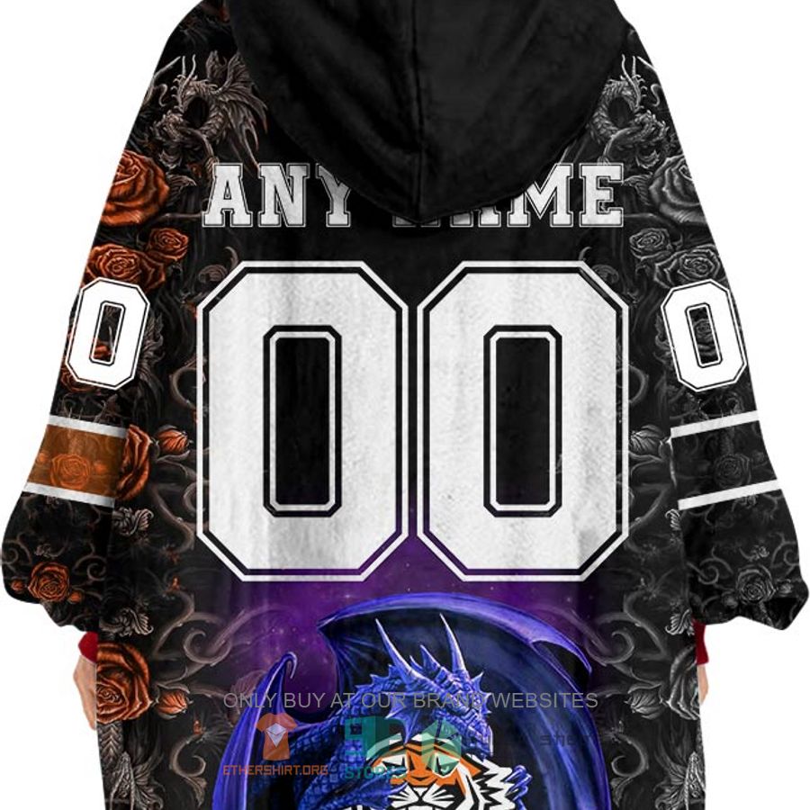 HOT NRL Wests Tigers Rose Dragon Personalized Sherpa Hoodie Blanket 3 nrl wests tigers rose dragon personalized fleece hoodie blanket 3 56927