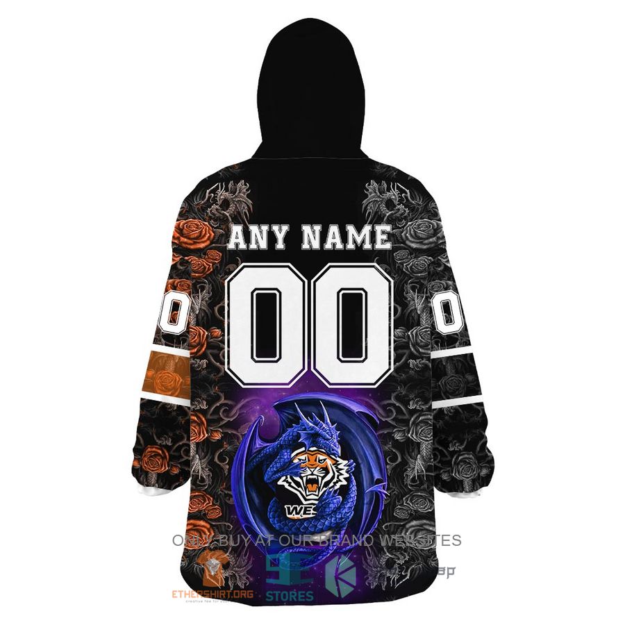 HOT NRL Wests Tigers Rose Dragon Personalized Sherpa Hoodie Blanket 5 nrl wests tigers rose dragon personalized fleece hoodie blanket 5 24084
