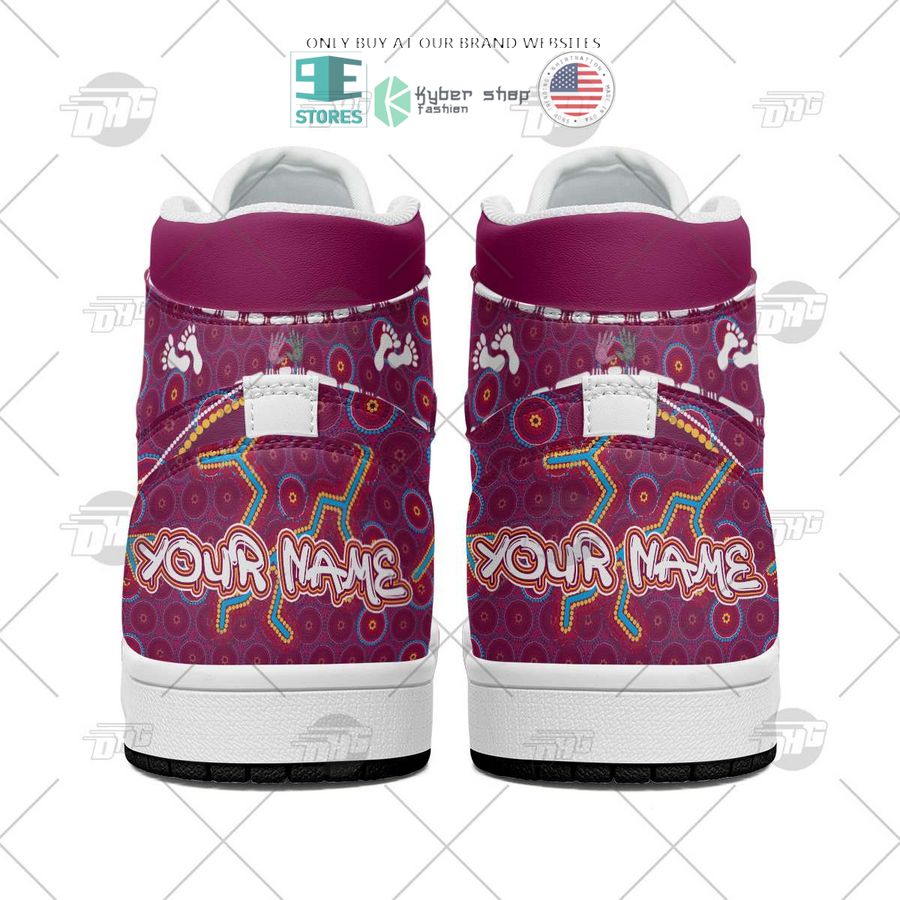 NEW Brisbane Lions Indigenous Custom Name Air Jordan 1 Sneaker 5 personalized afl brisbane lions indigenous air jordan high top shoes 5 57583