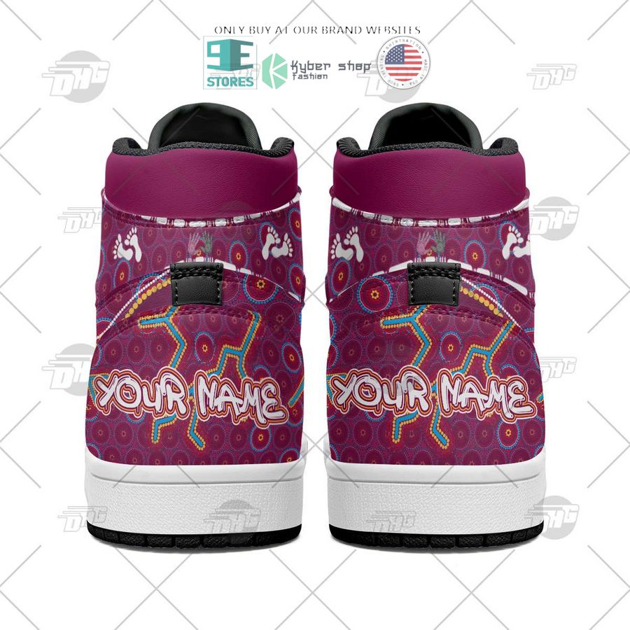 NEW Brisbane Lions Indigenous Custom Name Air Jordan 1 Sneaker 6 personalized afl brisbane lions indigenous air jordan high top shoes 6 51329