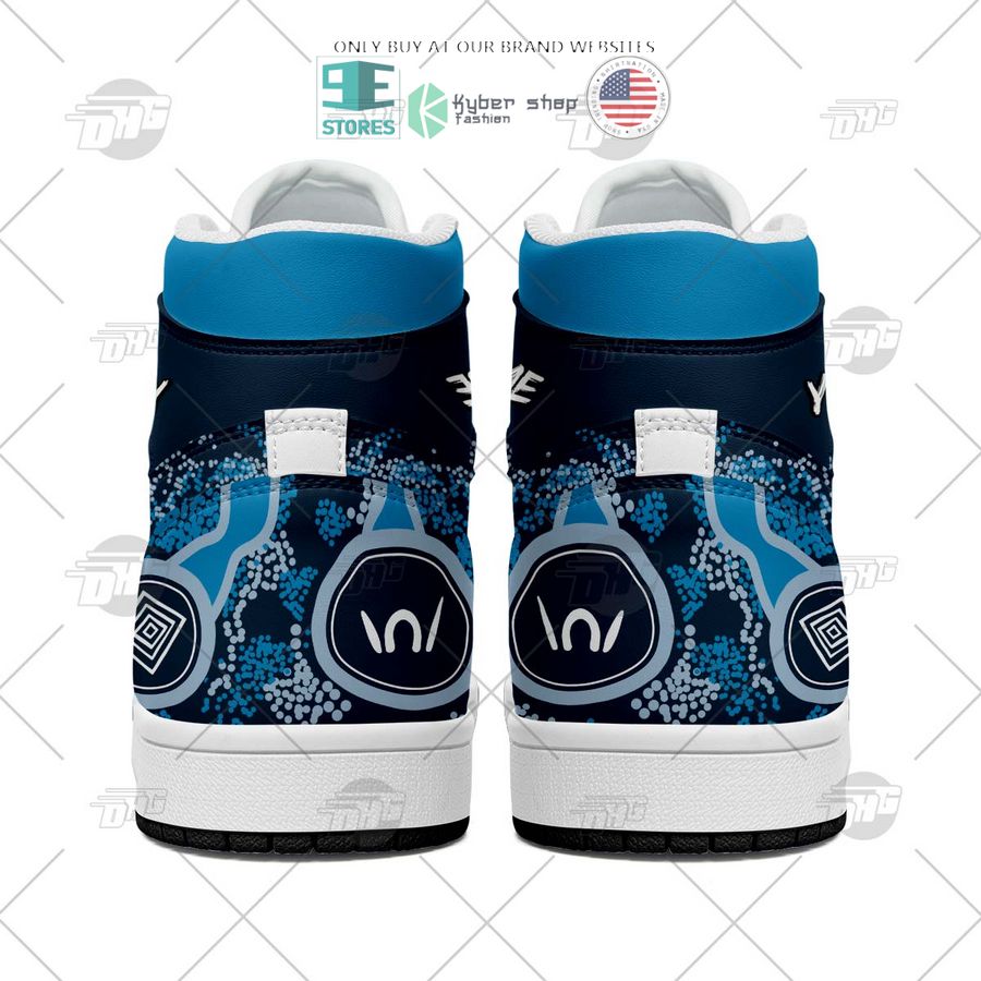 NEW Carlton Blues Indigenous Custom Name Air Jordan 1 Sneaker 5 personalized afl carlton blues indigenous air jordan high top shoes 5 1271