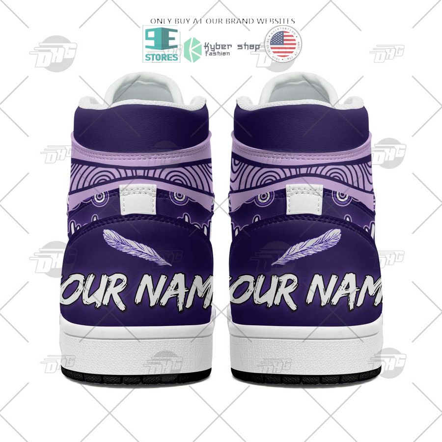 NEW Fremantle Dockers Indigenous Custom Name Air Jordan 1 Sneaker 5 personalized afl fremantle dockers indigenous air jordan high top shoes 5 91815