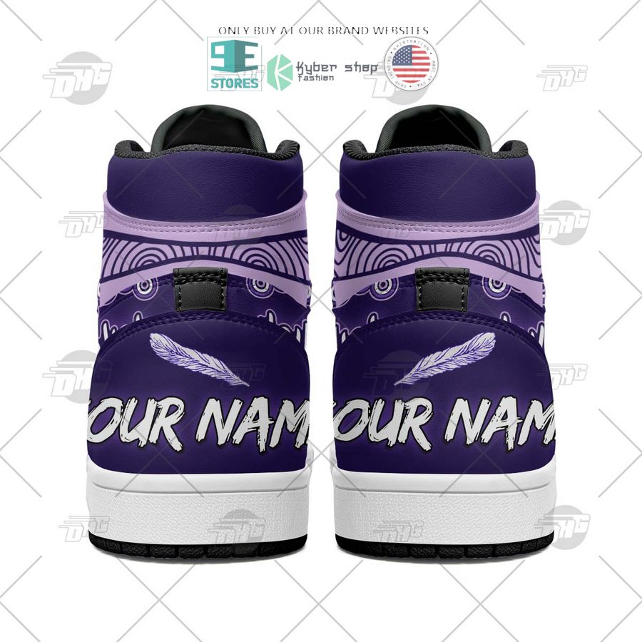 NEW Fremantle Dockers Indigenous Custom Name Air Jordan 1 Sneaker 6 personalized afl fremantle dockers indigenous air jordan high top shoes 6 55525