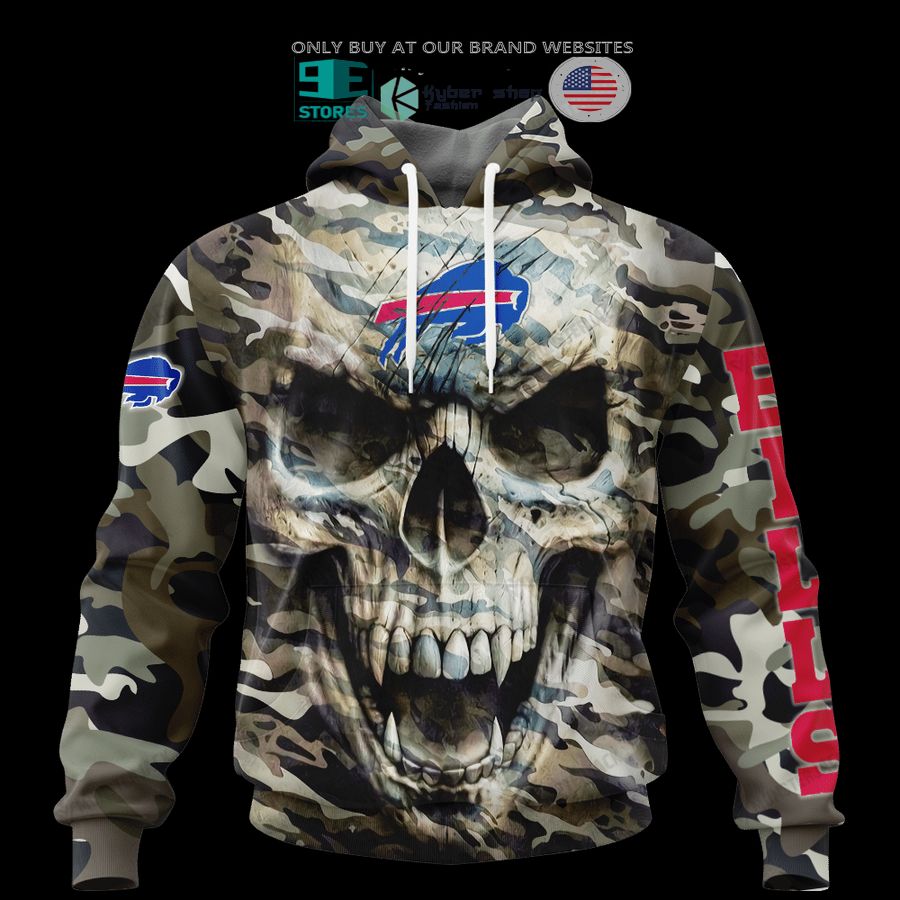 NEW Buffalo Bills Skull Camo Custom Name Hoodie, Shirt 3 personalized buffalo bills skull camo 3d shirt hoodie 3 16973