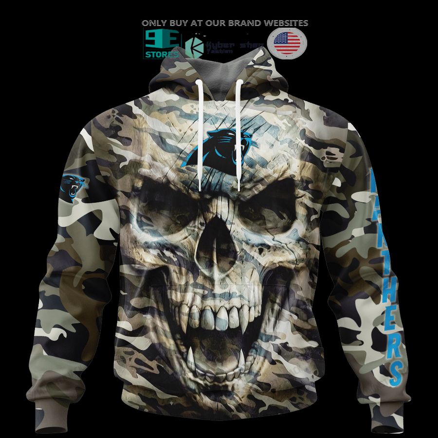 NEW Carolina Panthers Skull Camo Custom Name Hoodie, Shirt 3 personalized carolina panthers skull camo 3d shirt hoodie 3 22337