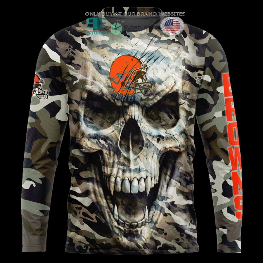 NEW Cleveland Browns Skull Camo Custom Name Hoodie, Shirt 11 personalized cleveland browns skull camo 3d shirt hoodie 11 73891