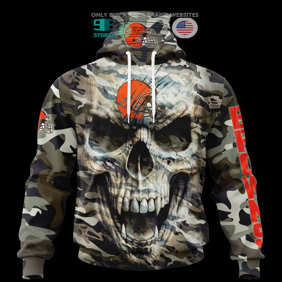 NEW Cleveland Browns Skull Camo Custom Name Hoodie, Shirt 8 personalized cleveland browns skull camo 3d shirt hoodie 8 54819