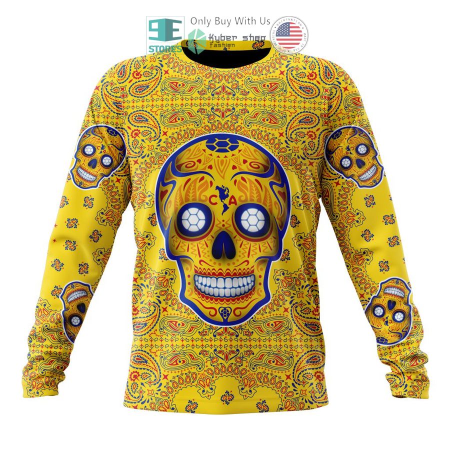 NEW Personalized Club America Sugar Skull Dia De Muertos 3D Hoodie, Shirt 6 personalized club america sugar skull dia de muertos 3d shirt hoodie 6 88722