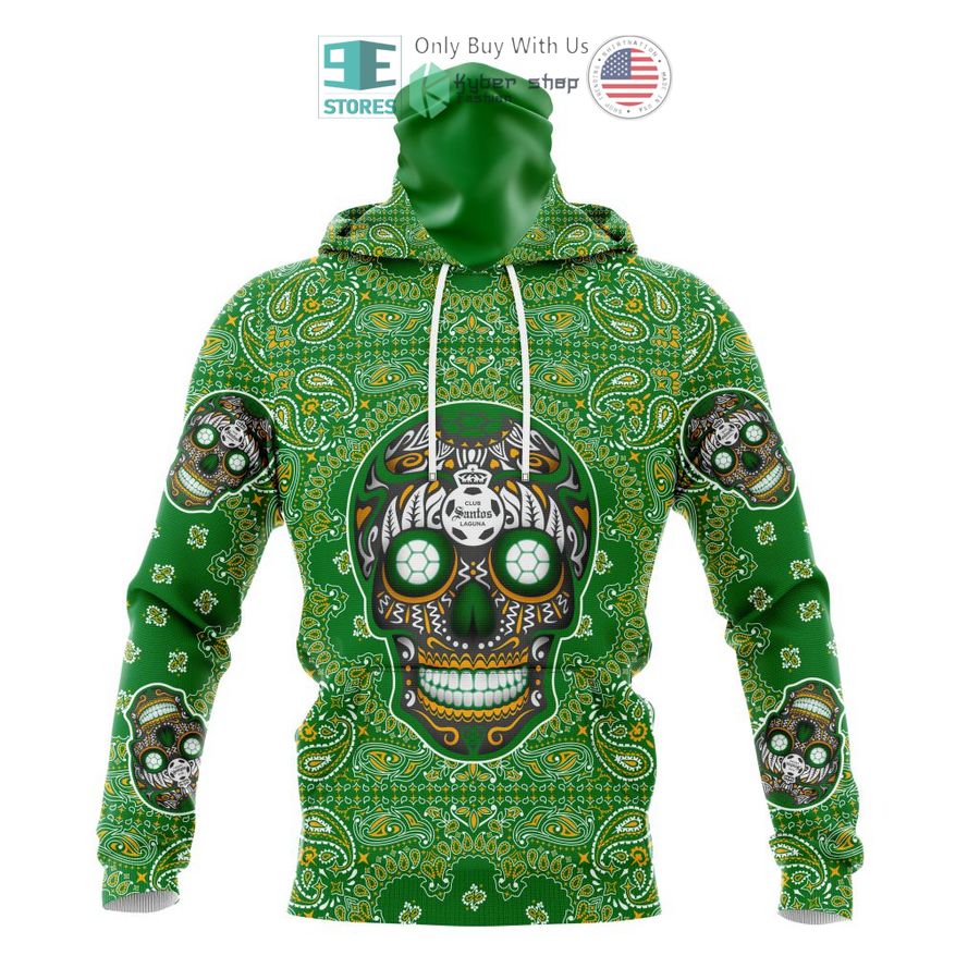 NEW Personalized Club Santos Laguna Sugar Skull Dia De Muertos 3D Hoodie, Shirt 4 personalized club santos laguna sugar skull dia de muertos 3d shirt hoodie 4 58827