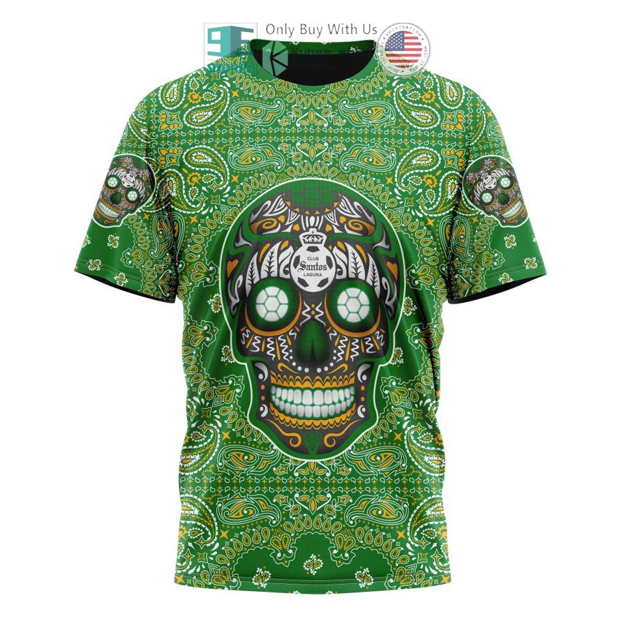 NEW Personalized Club Santos Laguna Sugar Skull Dia De Muertos 3D Hoodie, Shirt 8 personalized club santos laguna sugar skull dia de muertos 3d shirt hoodie 8 77822