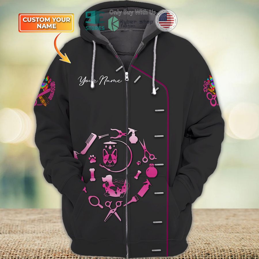 personalized dog groomer pet groomer uniform salon pet 3d zipper hoodie 1 47328