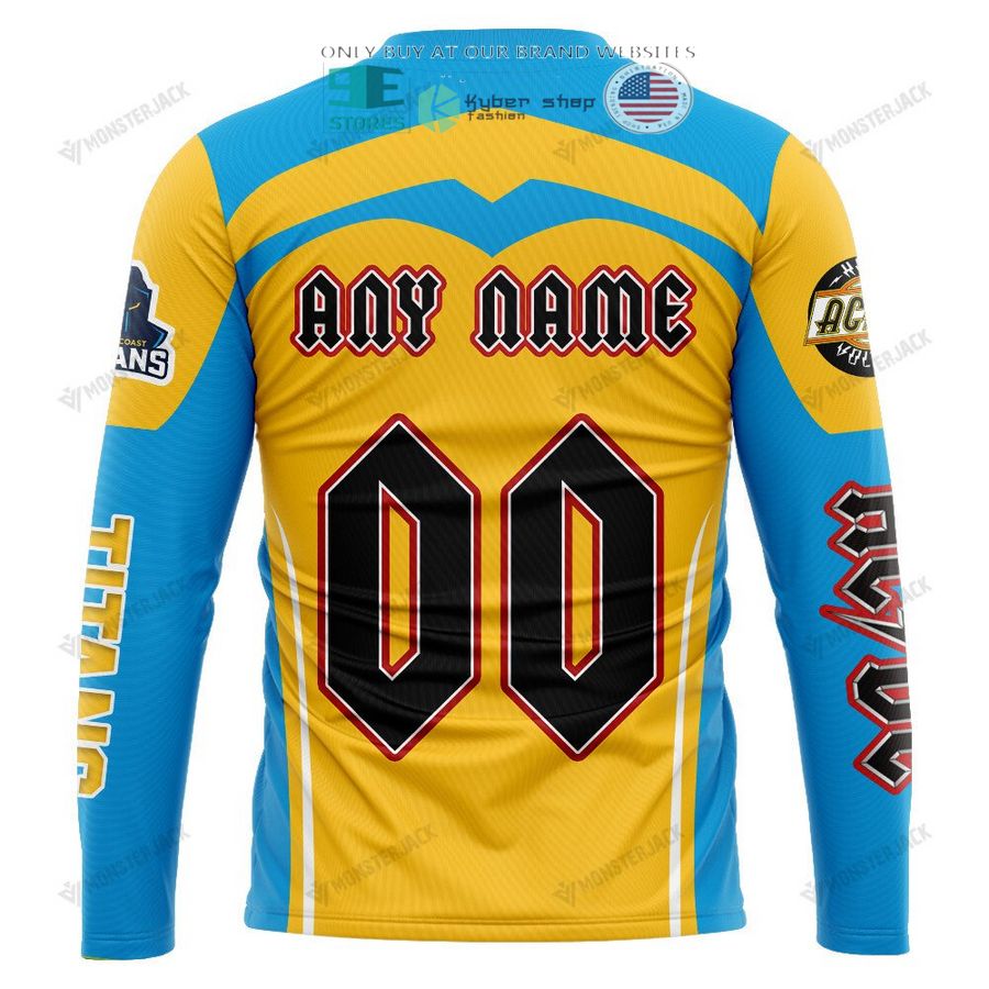 NEW Gold Coast Titans ACDC Custom Name Hoodie, Shirt 9 personalized gold coast titans ac dc 3d shirt hoodie 9 27826
