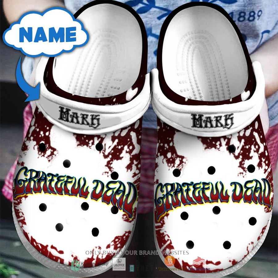 personalized grateful dead red white crocband clog 1 12027