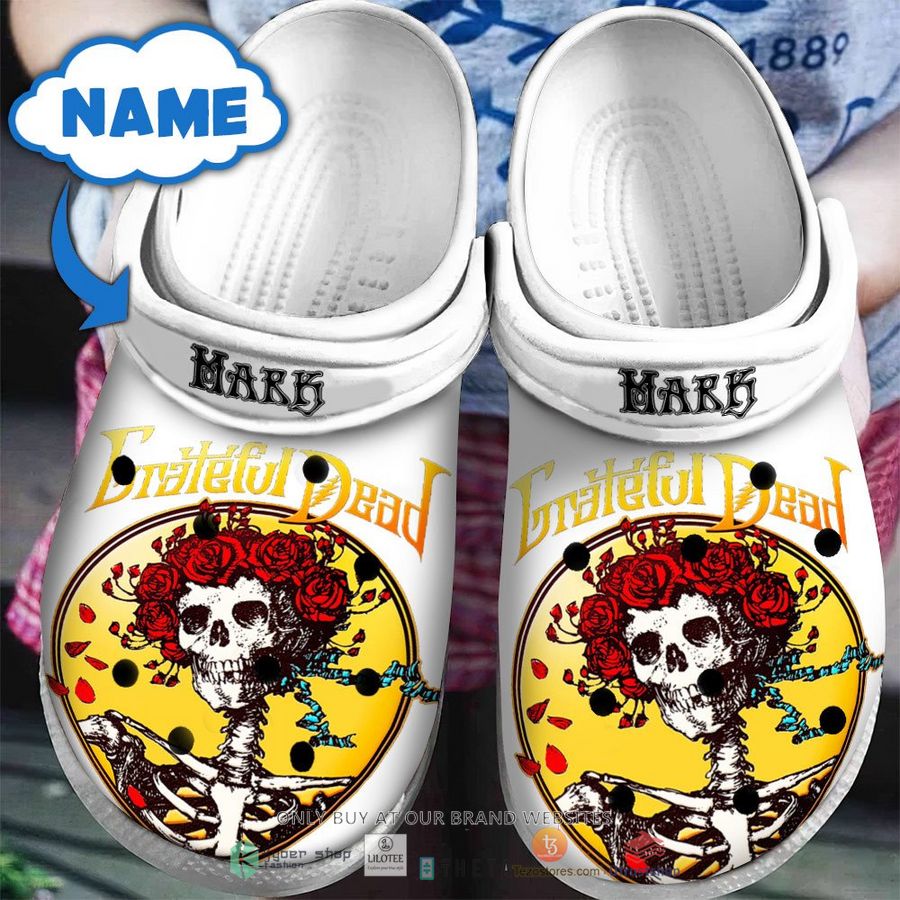 personalized grateful dead skull roses crocband clog 1 44240