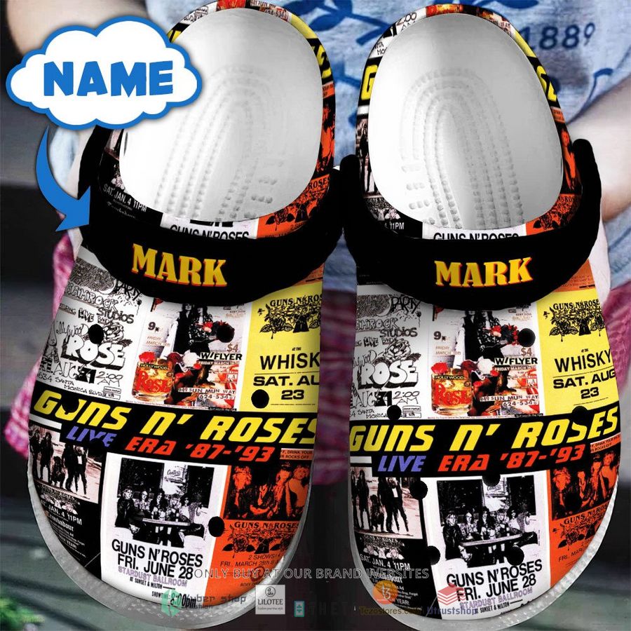 personalized guns n roses live era 87 93 crocband clog 1 37527