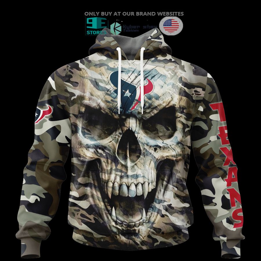 NEW Houston Texans Skull Camo Custom Name Hoodie, Shirt 5 personalized houston texans skull camo 3d shirt hoodie 5 81499
