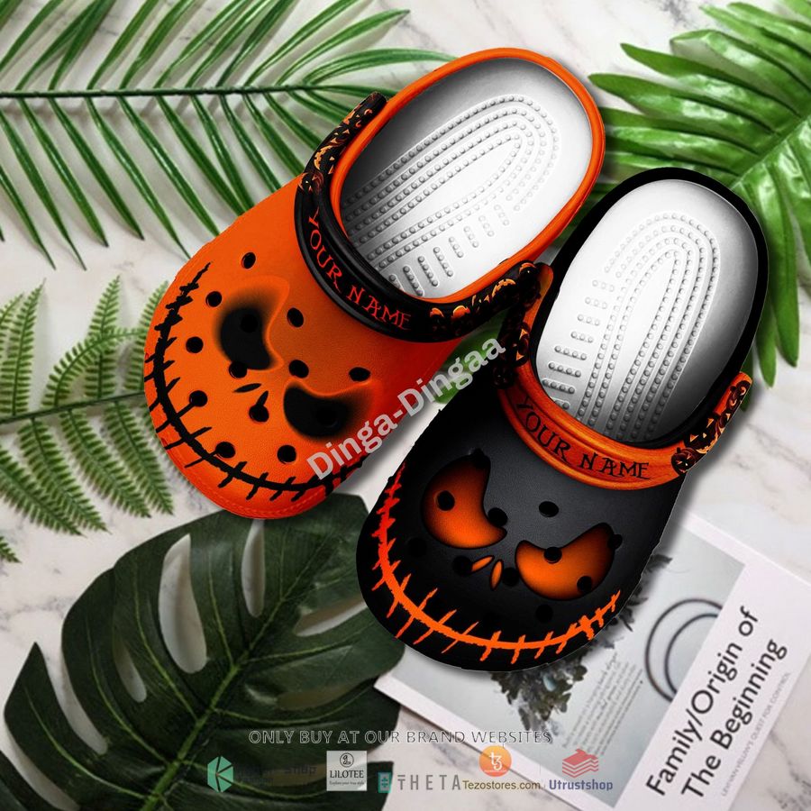 personalized jack skellington 3d illusion face crocband clog 1 72951