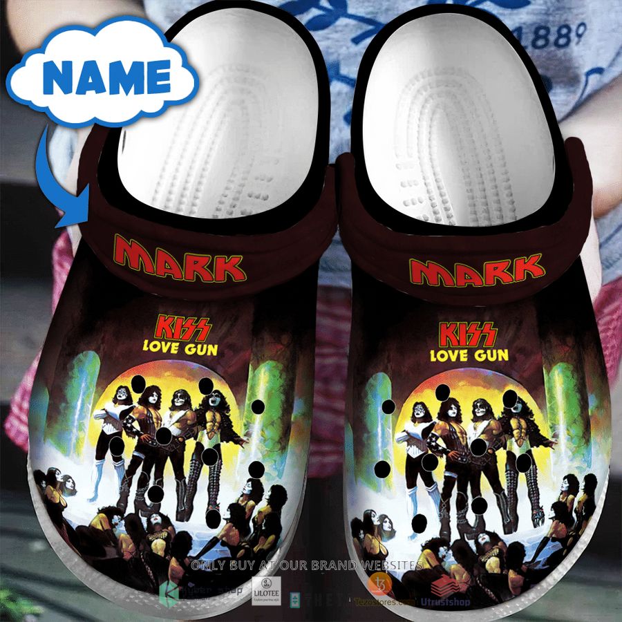 personalized kiss love gun crocband clog 1 84460