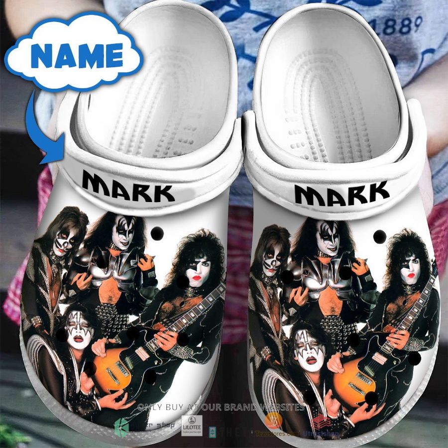 personalized kiss members white crocband clog 1 19228