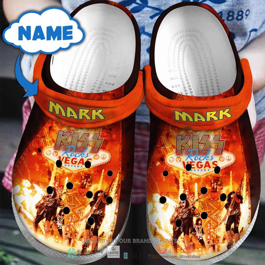 personalized kiss rock vegas crocband clog 1 89997