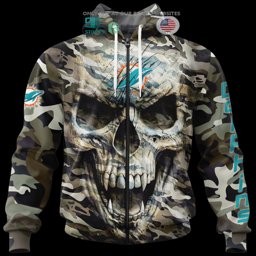 NEW Miami Dolphins Skull Camo Custom Name Hoodie, Shirt 10 personalized miami dolphins skull camo 3d shirt hoodie 10 33163