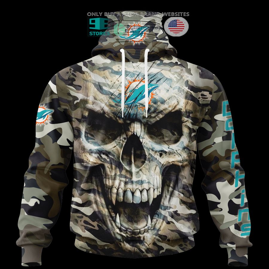 NEW Miami Dolphins Skull Camo Custom Name Hoodie, Shirt 9 personalized miami dolphins skull camo 3d shirt hoodie 9 5088