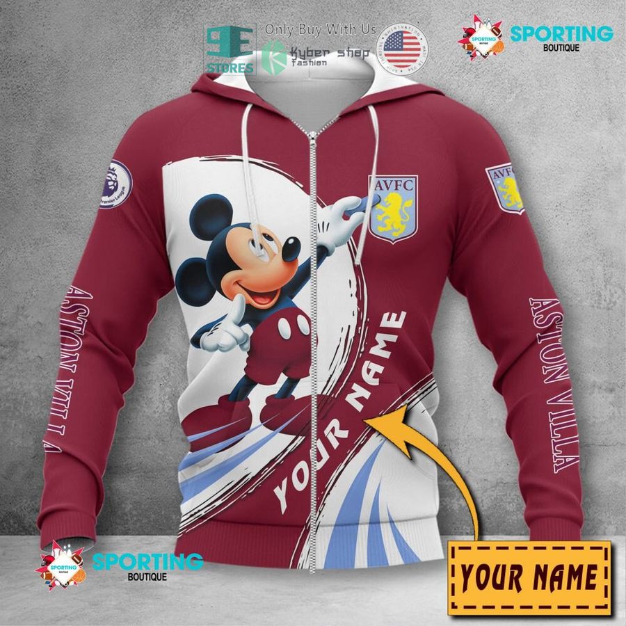 NEW Mickey mouse Aston Villa F.C Custom Name Polo Shirt 4 personalized mickey mouse aston villa f c 3d shirt hoodie 4 83244