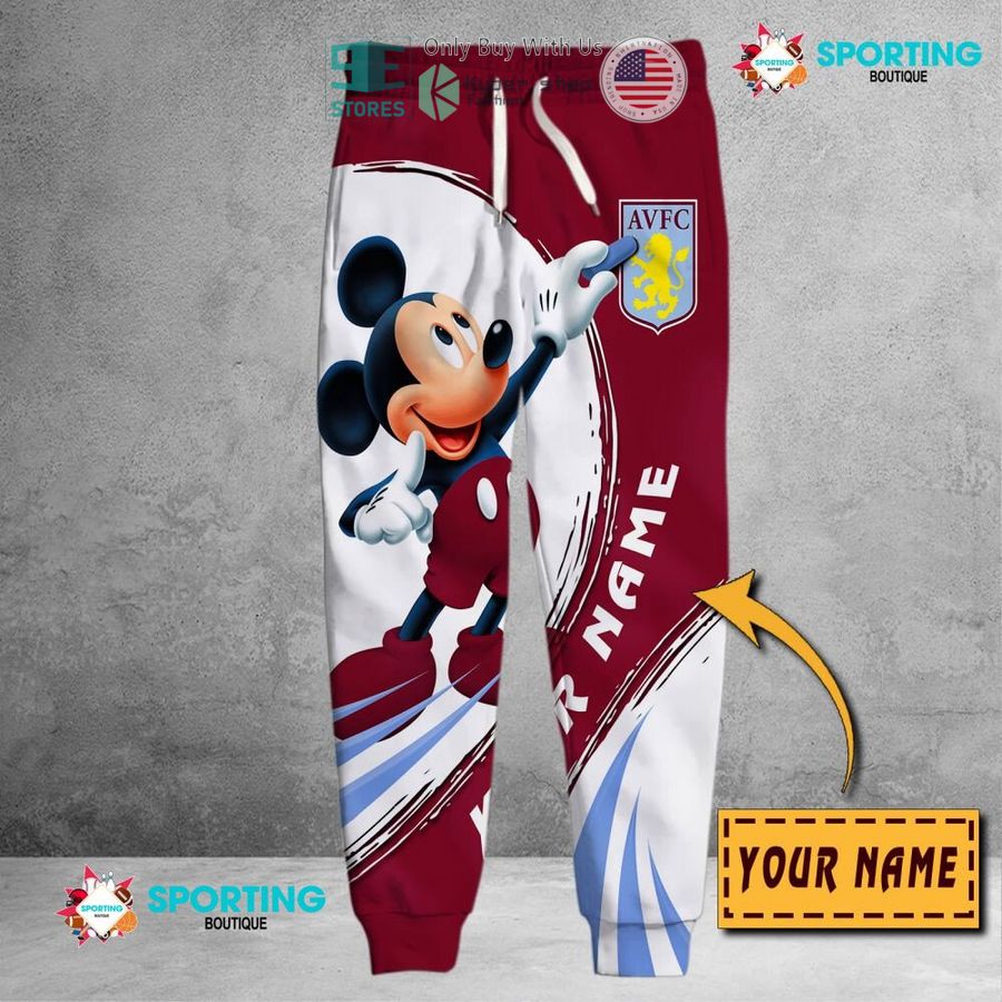 NEW Mickey mouse Aston Villa F.C Custom Name Polo Shirt 6 personalized mickey mouse aston villa f c 3d shirt hoodie 6 60782