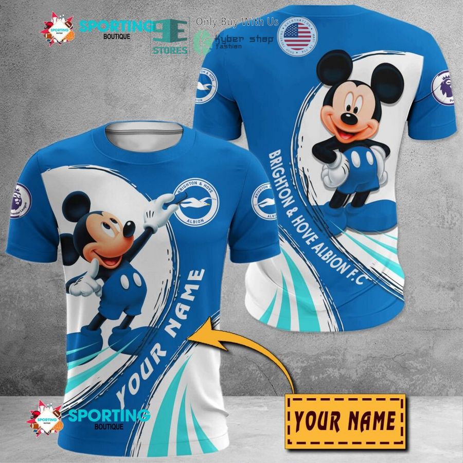 NEW Mickey mouse Brighton & Hove Albion F.C Custom Name Polo Shirt 8 personalized mickey mouse brighton hove albion f c 3d shirt hoodie 8 69420