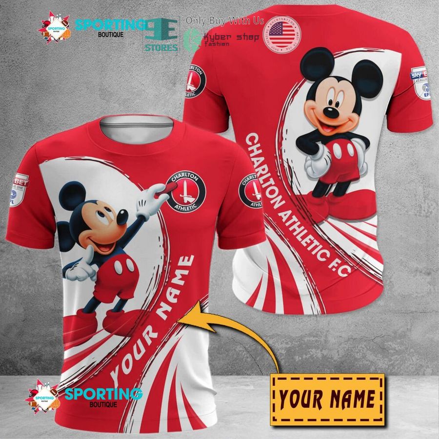 NEW Mickey mouse Charlton Athletic F.C Custom Name Polo Shirt 8 personalized mickey mouse charlton athletic f c 3d shirt hoodie 8 51307