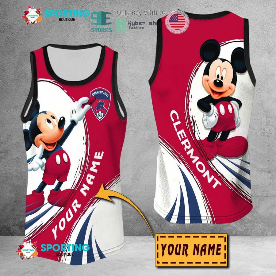 NEW Mickey mouse Clermont Foot Auvergne 63 Custom Name Polo Shirt 9 personalized mickey mouse clermont foot auvergne 63 3d shirt hoodie 9 61983