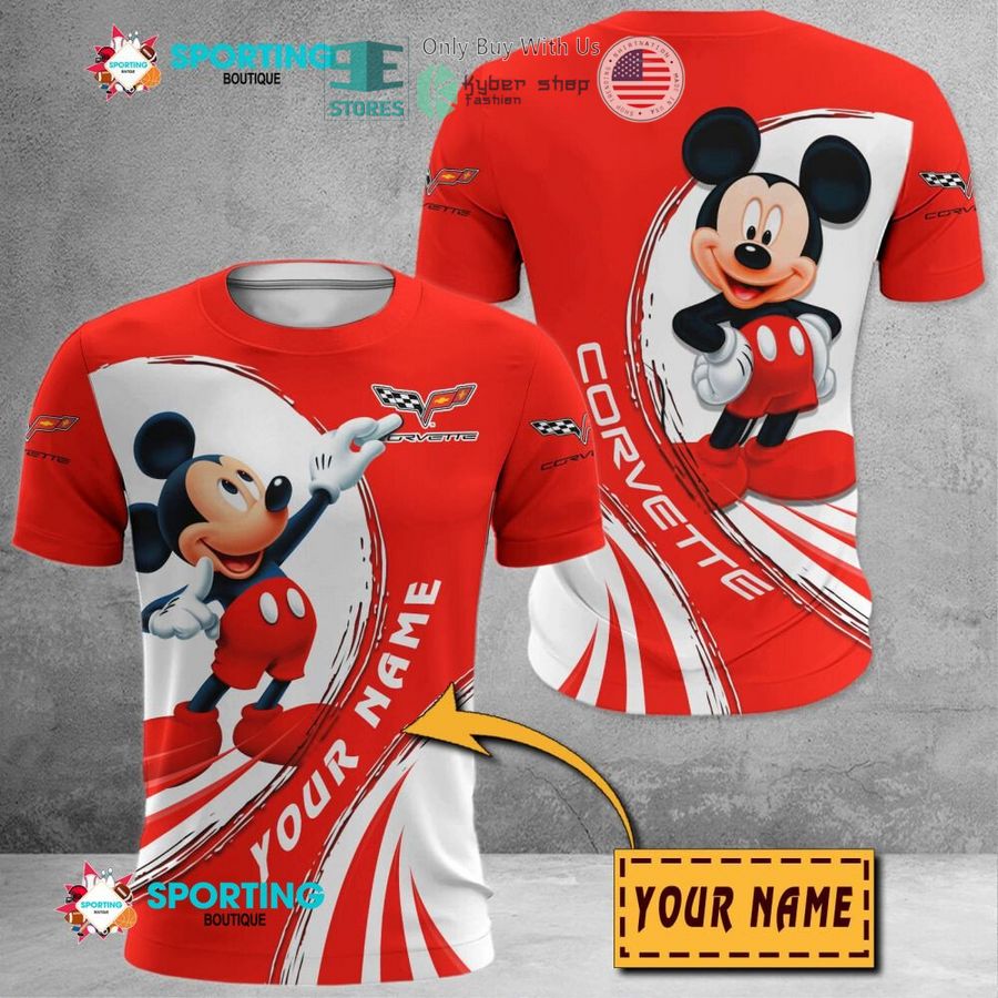 NEW Mickey mouse Corvette Custom Name Polo Shirt 8 personalized mickey mouse corvette 3d shirt hoodie 8 30235