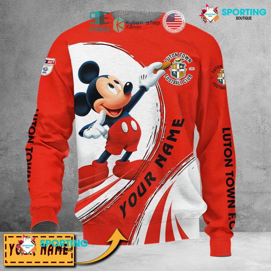 NEW Mickey mouse Luton Town F.C Custom Name Polo Shirt 5 personalized mickey mouse luton town f c 3d shirt hoodie 5 18047